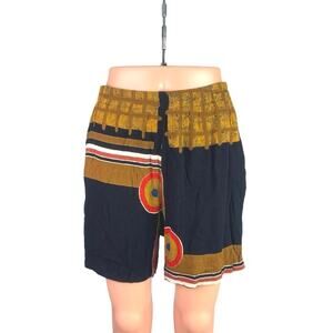Sand Dollars Romeo Print Myra High Rise Wide Leg Casual Summer Beach Shorts Sz M